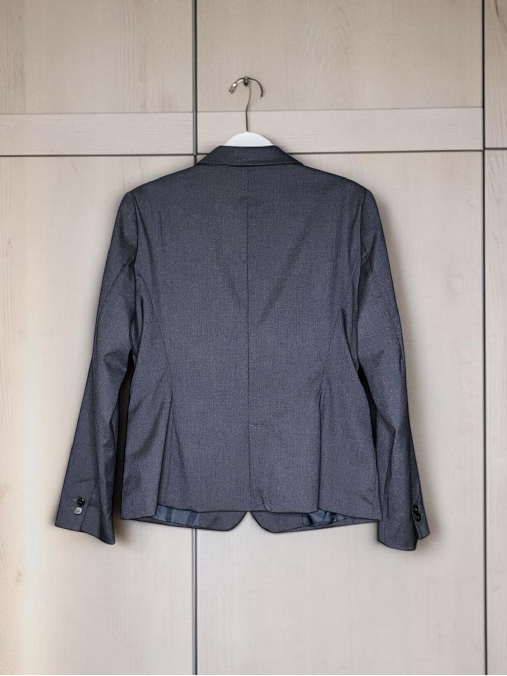 Zara Basic Navy Heather One-Button Blazer Size 12 Career Office Jacket EUC - Picture 4 of 4